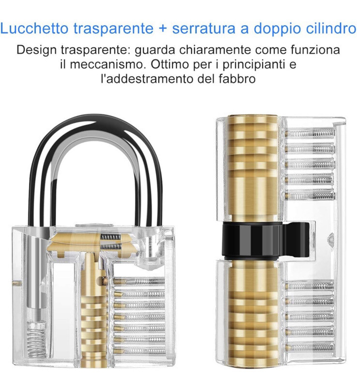 Set Professionale Grimaldelli per Serrature e Lucchetti - 26 Pezzi Acciaio - 4