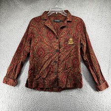 Lauren Ralph Lauren Pajama Top Womens Size Small Colorful Paisley Sleepwear