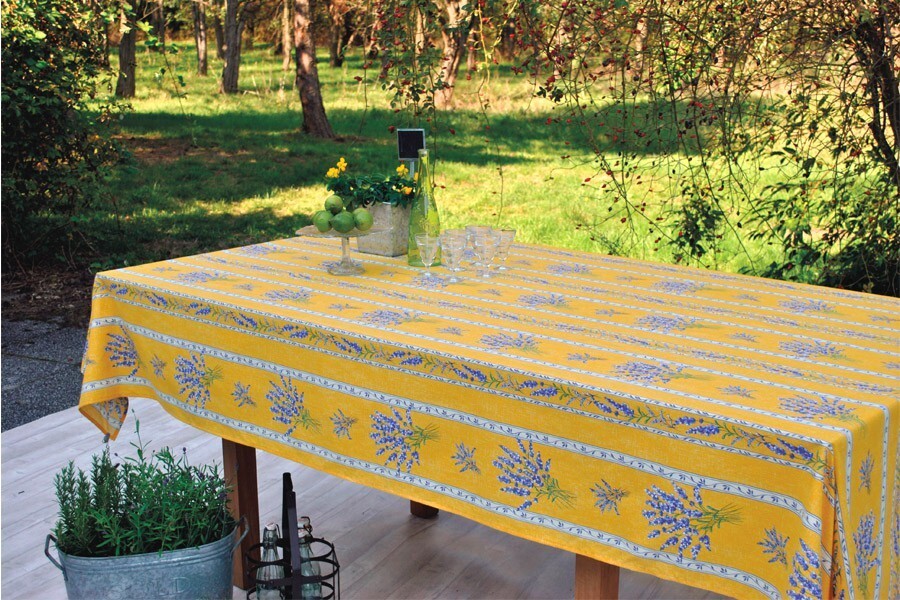 Nappe jaune imperméable en coton enduit antitache 3m MCTISSUS