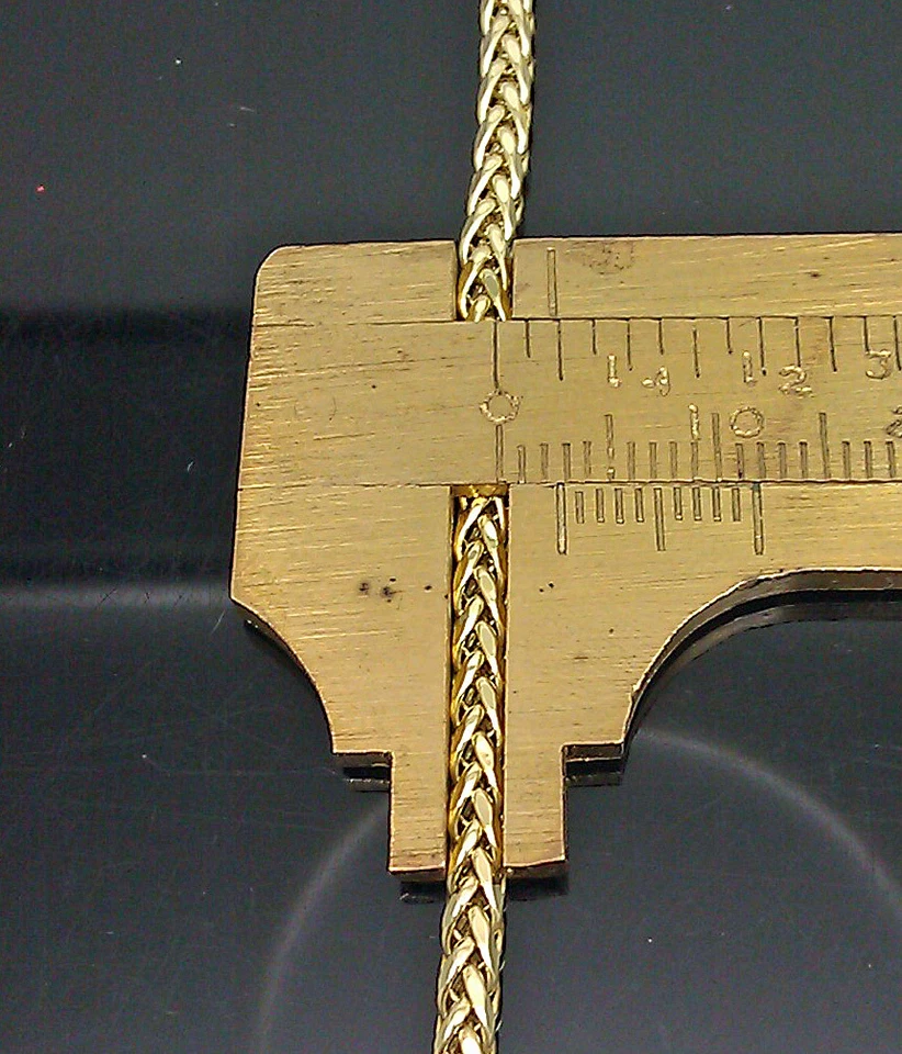 Collar de cadena de palma de 24 pulgadas de oro amarillo de 10k real de 3 mm para hombre/mujer a la venta Foto 4 de 4