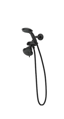 Attune 218C0BL 8-Spray Patterns 4 in. Wall Mount Dual Shower Head in Matte Black