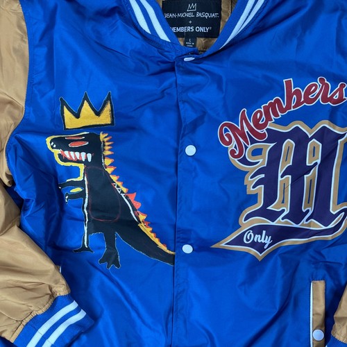 MEMBERS ONLY Mens LARGE Jean Michel Basquiat Mona Lisa Aviator Windbreaker NEW - Picture 3 of 7