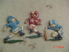 3 -Vintage 1976 Metal Piłkarze HOMCO Tablice Wieszak ścienny USA Dekoracja  