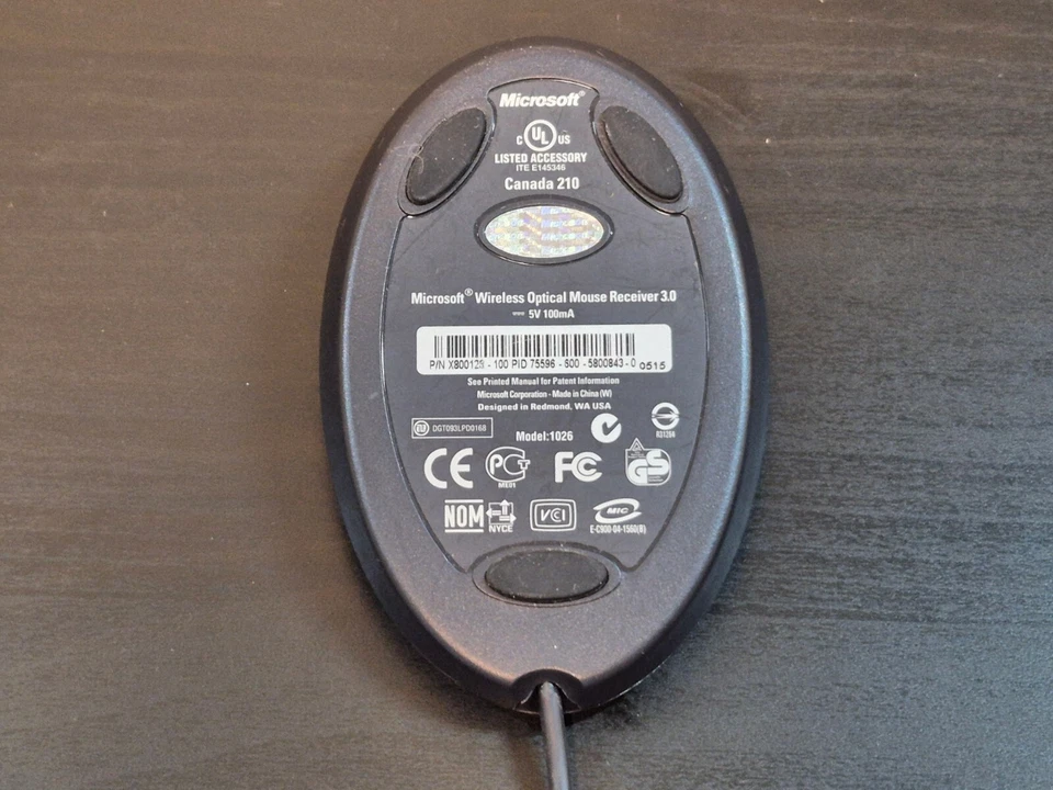 Microsoft Wireless Optical Mouse Receiver 3.0 Model 1026 Receiver Only- No Mouse - Image 4 of 4