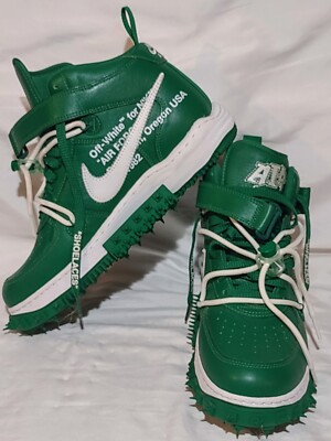 Nike Air Force 1 Mid SP Leather Off-White Pine Green  Sz 9.5 vG Make an Offer 