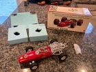 VINTAGE TIN BANDAI BATTERY OPERATED FERRARI RACER NO. 4271 IN ORIGINAL BOX WORKS