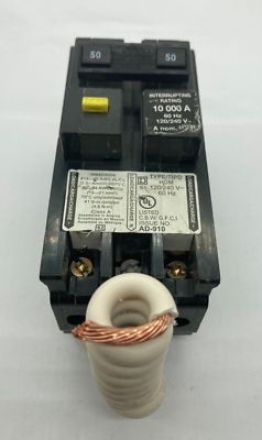#ad Homeline HOM250GFI 2 Pole 50 Amp 120 240V Plug In Type HOM GFCI GFI Breaker NTO $68.89