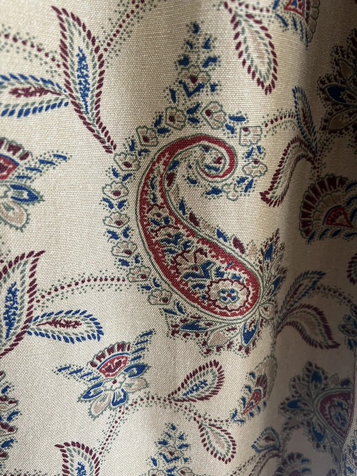 CORTINAS PLISADAS KRAVET PERSONALIZADAS ~ CACHEMIR CON BORDE A CUADROS ORG $1200 Foto 4 de 4