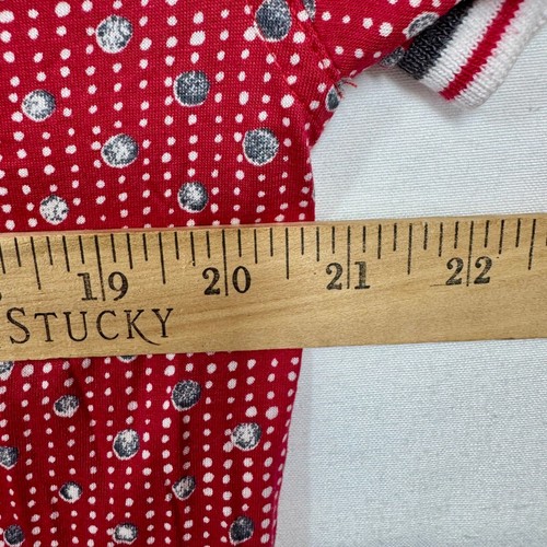 Lily's of Beverly Hills Polka Dot Polo Shirt Short Sleeve Top Red Sz Large - Picture 6 of 9