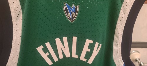 Maglia vintage NBA Reebok Dallas Mavericks Michael Finley uomo XL cucita verde 4 - Foto 7 di 8