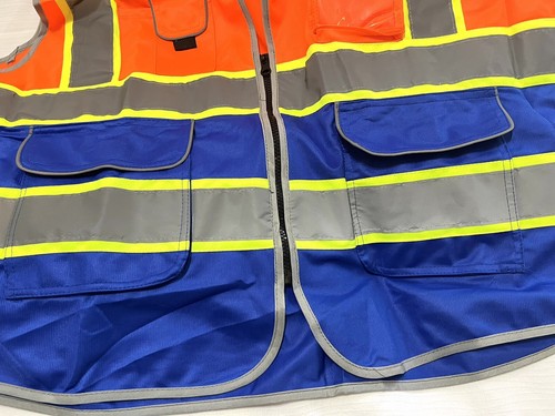 4X-large Reflective Safety Vests with 6 Pockets and Zipper Front. - Picture 5 of 8