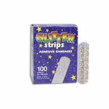 Adhesive Strip Glitter Stat Strip 3/4 X 3 Inch Plastic Rectangle Kid Design Gli
