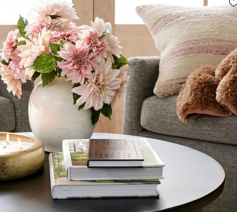 Funda de Almohada $70 NUEVA CON ETIQUETAS POTTERY BARN Rosa Joanna Lana Yute Lino Rayas 22x22 RARA Foto 3 de 4