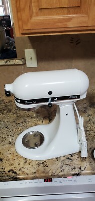 Kitchenaid Classic Plus White Tilt Head Mixer With Attachments and