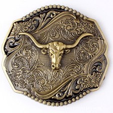 Longhorn Belt Buckle Western Cowboy Native American CW-05-G 