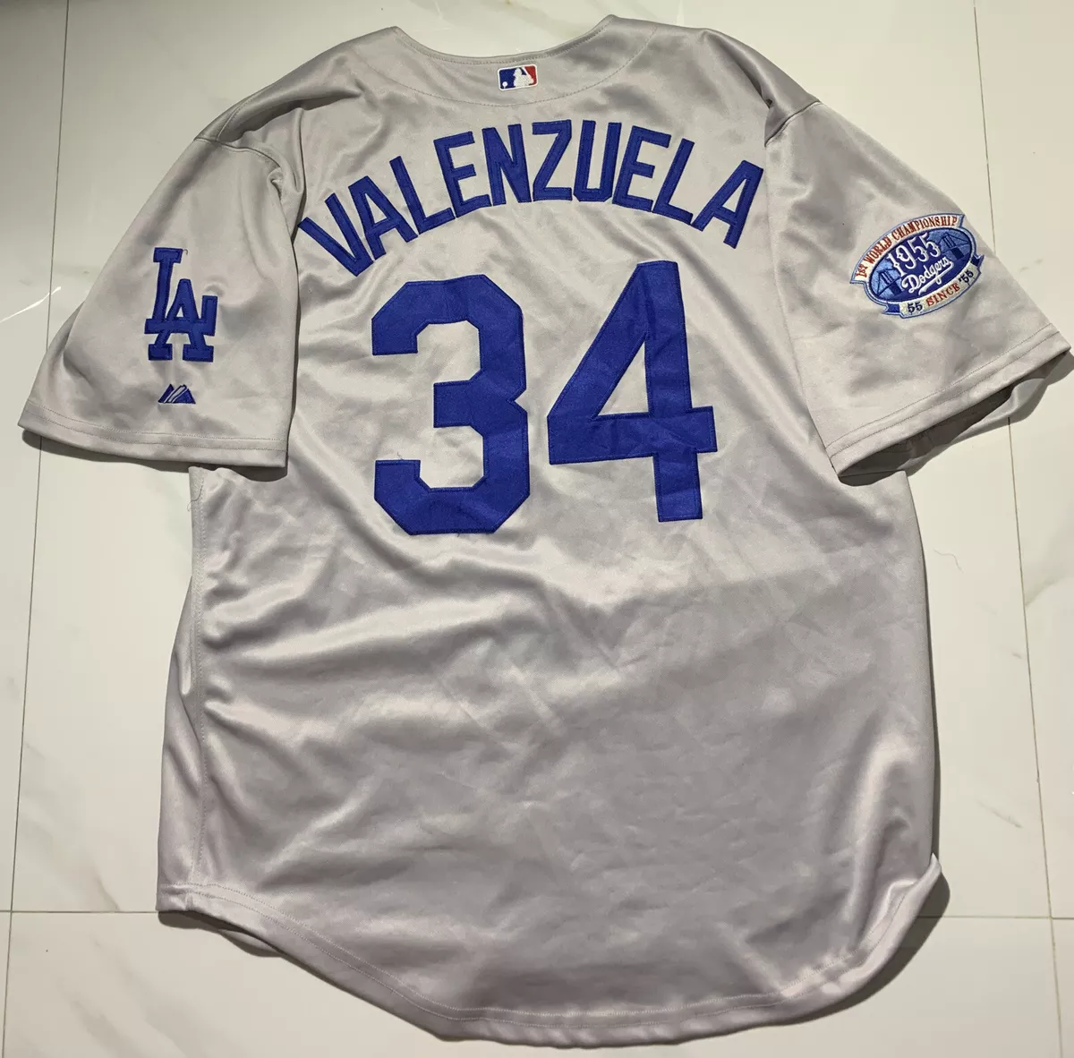 RARE 1955 Los Angeles Dodgers Fernando Valenzuela Majestic Gray Jersey Size  52