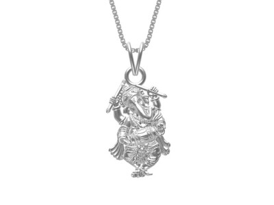 925 Sterling Silver God Ganesh Pendant  Religious God Pendant With Chain