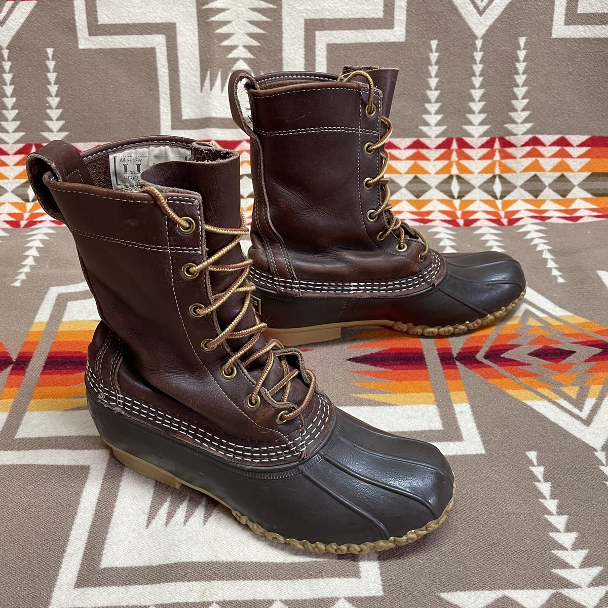 Vintage 1980’s 90’s LL Bean Hunting Duck Boots New Soles Women Men  Brown