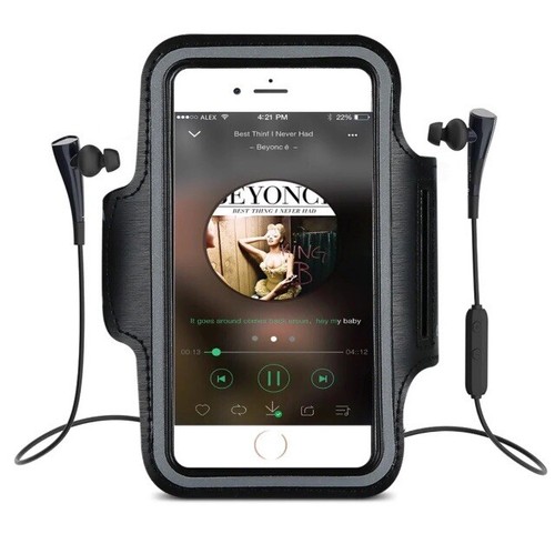 iPhone/Galaxy Sport/Gym/Exercise/Outdoor Sweatproof Flexible Armband Pure Black - Picture 5 of 12