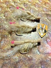 3 V Fly Size 1/0 Ultimate Alphonse Tan Gurgler Shrimp Saltwater Flies