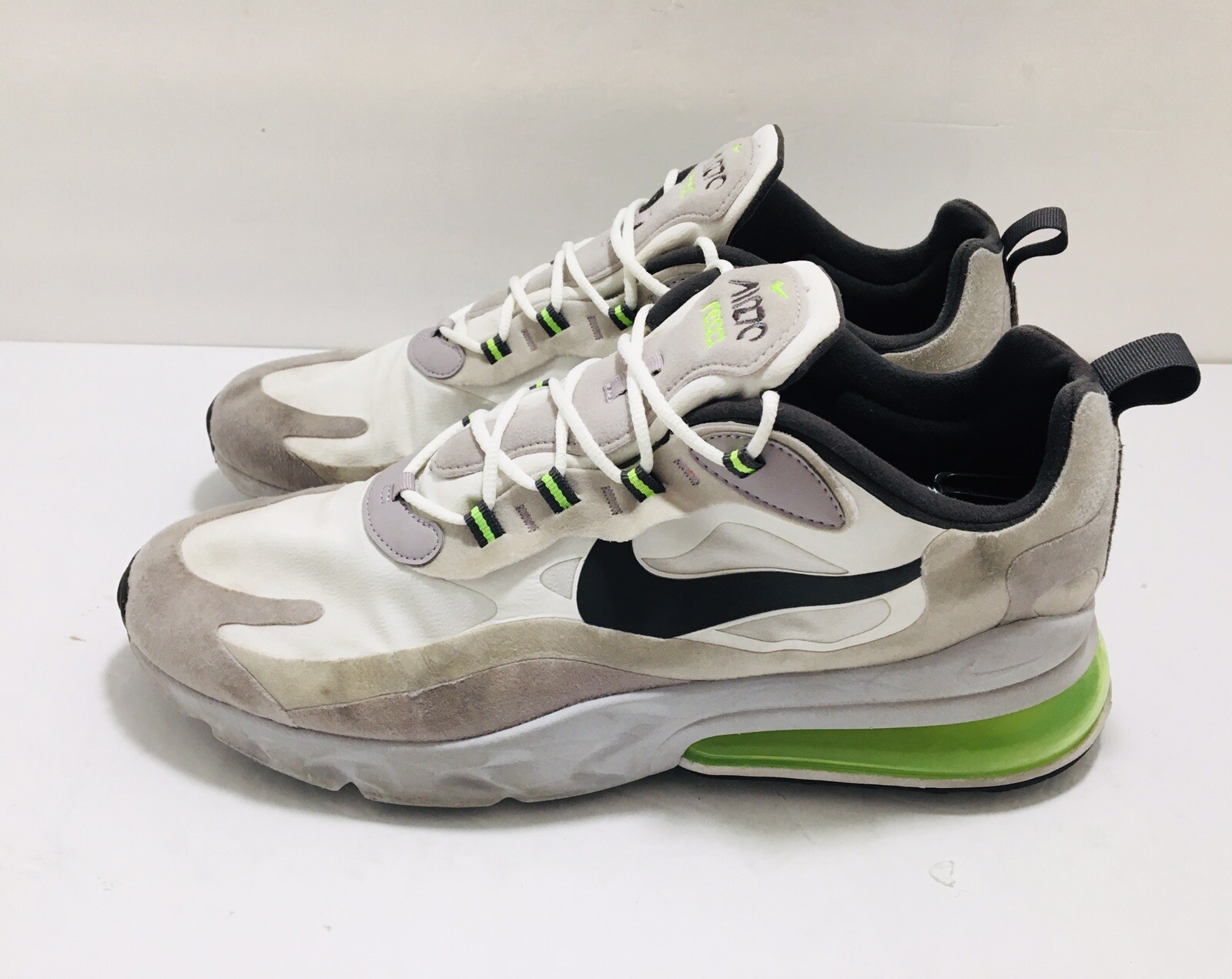 Size 13 - Nike Air Max 270 React White Grey Electric Green for sale online  | eBay