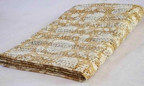 Twin Kantha Quilt Bedspread Bedding Blanket Doona Duvet Pure Cotton Quilt - Picture 2 of 3