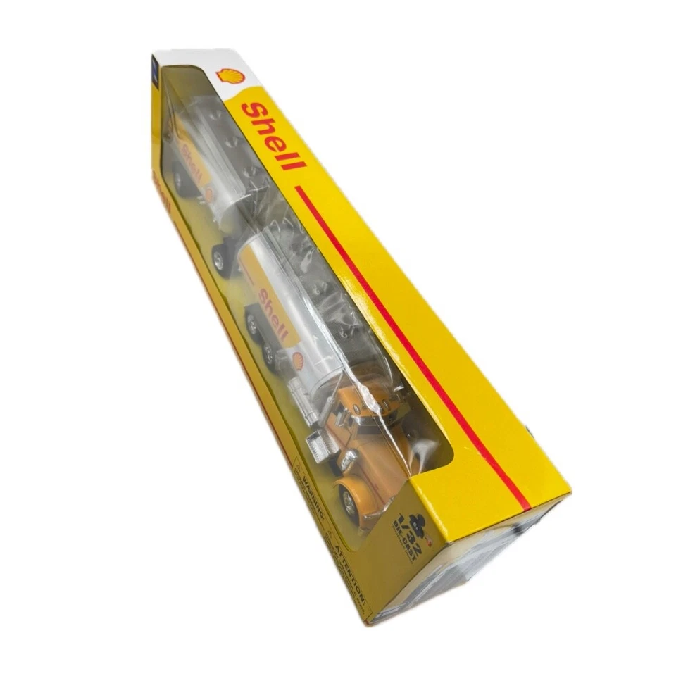 1/32 scale Newray Peterbilt Shell Oil Petrol Double Tanker Train Model 379 - Image 2 of 4