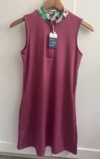 Tommy Bahama Golf Tennis Resort Dress S Pockets w/Shorts Mauve Pink Tropical