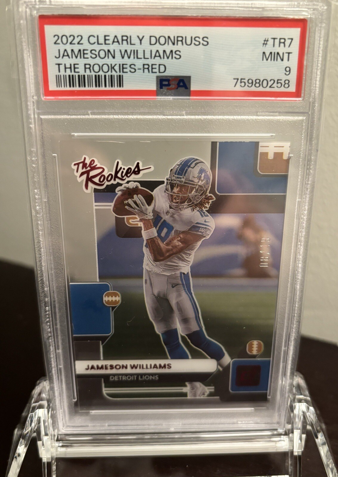 Jameson Williams Panini Clearly Donruss the Rookies #TR7 Red