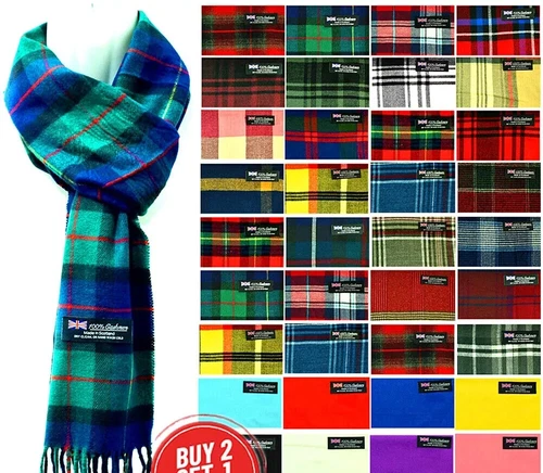 Mens Womens Wool Check Scarf Warm Plaid Wool Cashmere Scarves Speical order