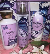 Bath  Body Works BUTTERFLY Shower Gel/ Body Cream/Fragrance Mist 3 PC Set  