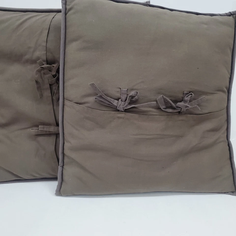 拼布绗缝枕头粉色绿色手工方形 Cottagecore 2 件 — 第 4/4 张图片