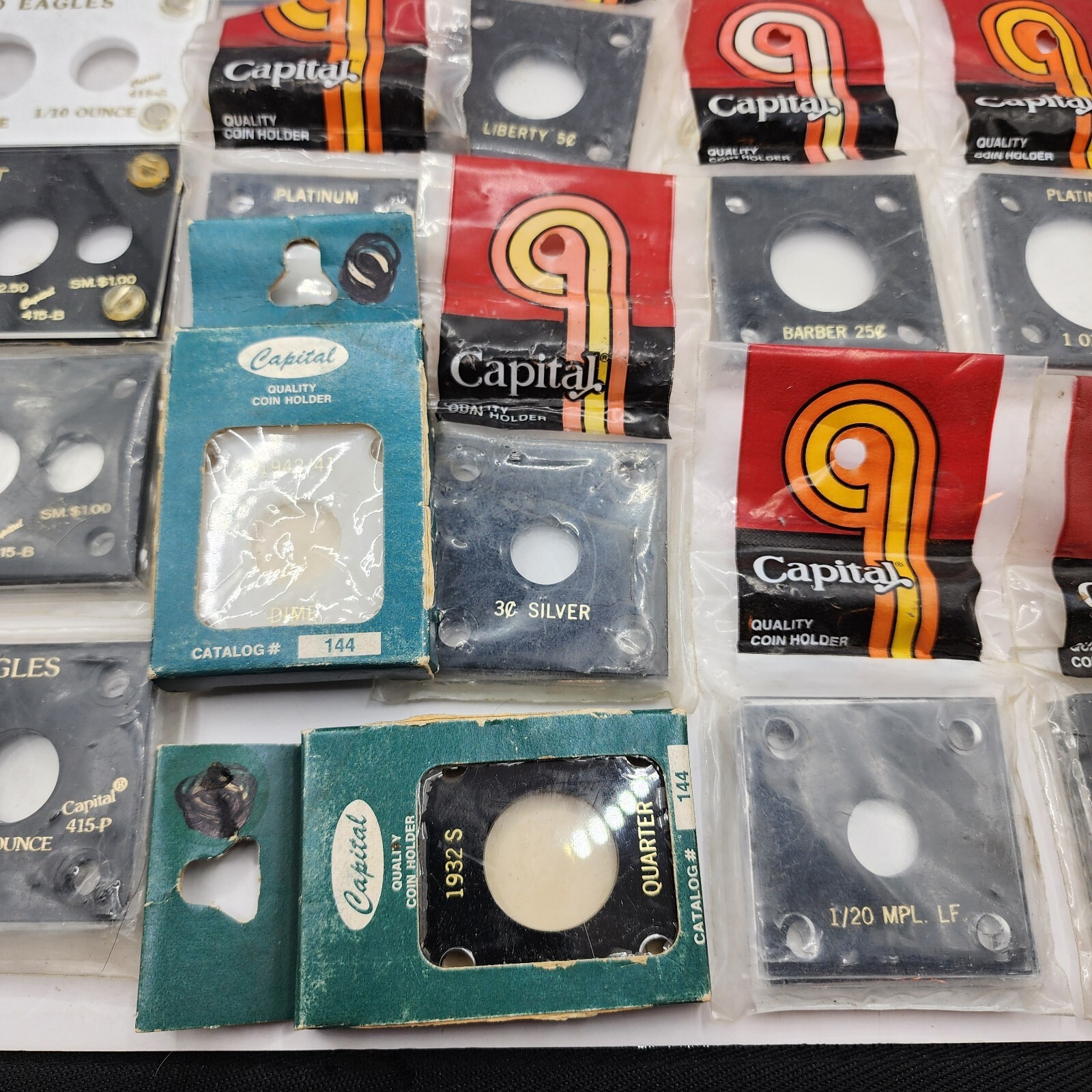 Lot Of Capital Plastic Coin Holders USA Gold And Platinum And Mexico