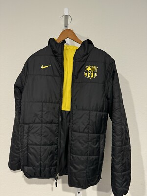 Nike FCB FC Barcelona Full Zip Reversible Jacket Size S BLACK