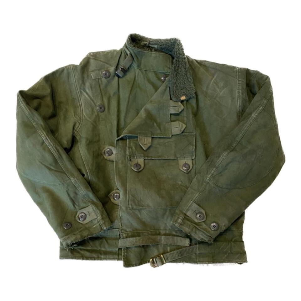 1960's Vintage Forest Green Swedish Military Motorcycle Jacket