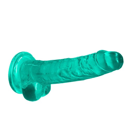Shots Real Rock Crystal Clear 7 Inch Dildo With Balls - Turquoise - Picture 2 of 6