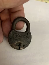 Antique Corbin Brand Padlock Fancy Script Vintage Lock No Key