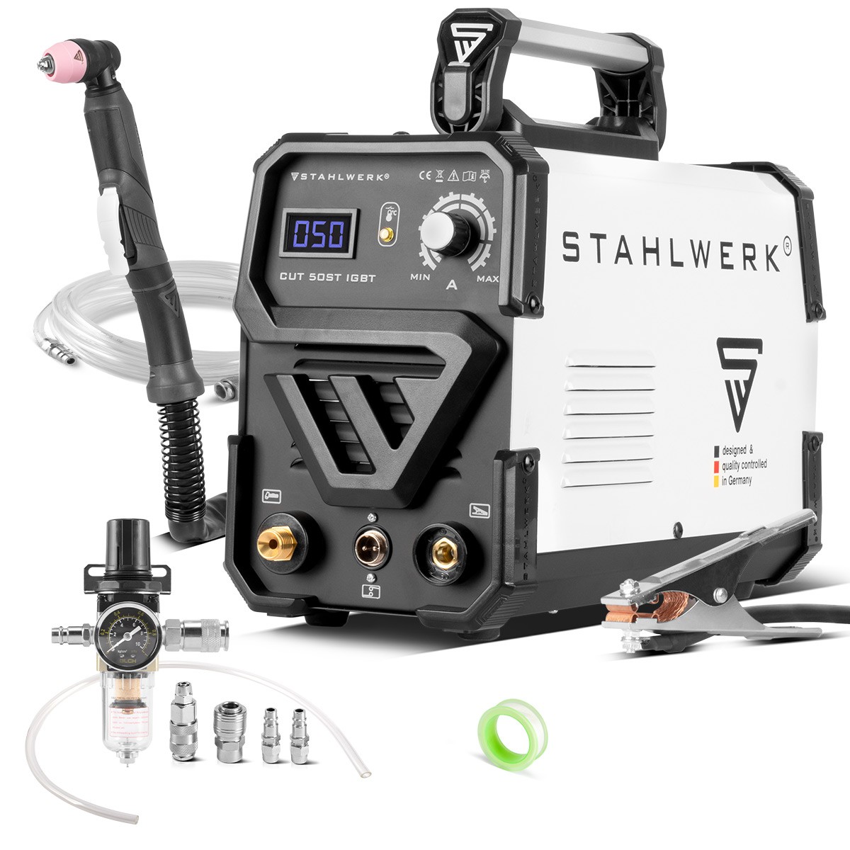 Plasmaschneider Stahlwerk CUT 50 ST IGBT HF Zündung Plasmaschneidgerät bis 14 mm
