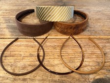 HEADBAND Set of 6 Different Styles/Finishes in BROWNS/Gold 3 Wide  3 Thin NEW