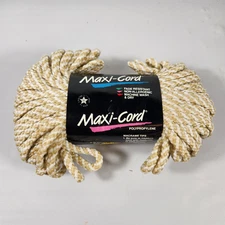 Vintage Twisted Maxi Braided Cord 50 Yards  NEW 35938 Tan/White