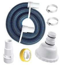 1.5" 9 ft Pool Filter Pump Hose & Vacuum Adapter RP/RX Skimmer Attachment Com...