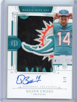 Quinn Ewers - 2026 Panini National Treasures Rookie Hats Off 3/5 RC Patch