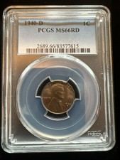 1940-d 1c Lincoln Wheat Cent Pcgs Ms66rd Coin Penny