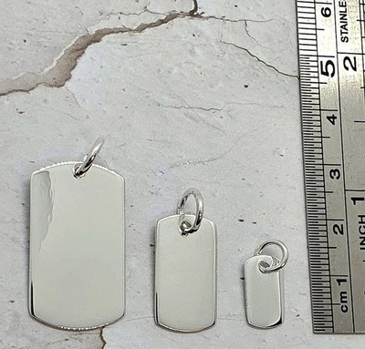 STERLINGSILBER HUNDEMARKE ANHÄNGER KOSTENLOSE GRAVUR SOS BARREN MINI BARELL LÄNGLICHE BOX