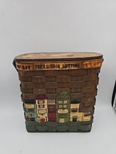Vintage Caro Nan Basket Purse Signed Wooden Hand Painted 1960-70s See Images