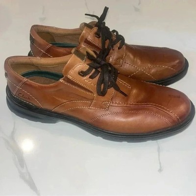 Clarks Mens GESSLER LACE Brown Leather Lace Derby Shoes Shoes NWOT 12
