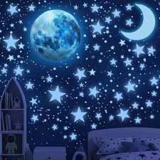 Glow in The Dark Stars for Ceiling Blue Luminous Room Decor 1050 Pcs