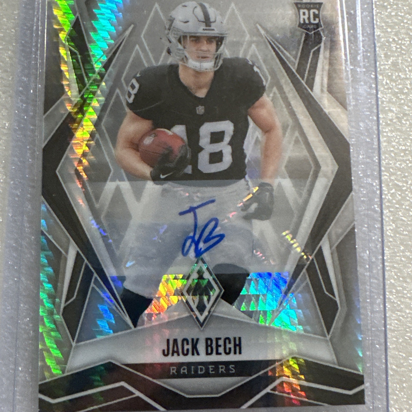 Panini 2025 Phoenix Rookies Jack Bech Hyper Autographs RC Auto Raiders #188