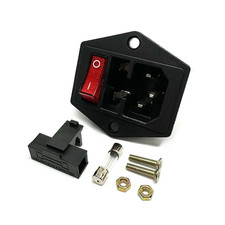 Rocker Switch Socket 3 Pins Plug AC Electrical Inlet Module Power 10A Fuse Panel