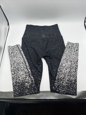 Beyond Yoga Alloy Midi Leggings Ombre Iridescent Speckle Sz XS Black Sliver